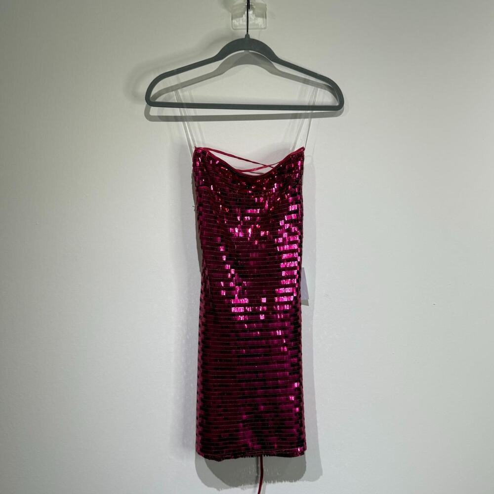 Pink Sequined Mini Dress - Picture 3 of 6
